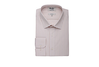 Beige & White striped poplin shirt - MAXIMILIEN