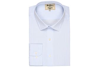 White cotton shirt with thin blue checks - BONIFACE
