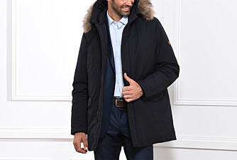 Men's Dark Navy Feather-Lined Winter Parka - SOREN