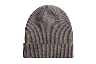 Taupe Grey Melange Wool Beanie Hat - BENNETH