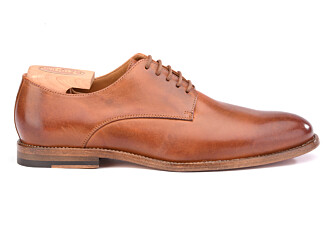 Patina Chestnut Derby Shoes - Leather outsole - HILPERTON
