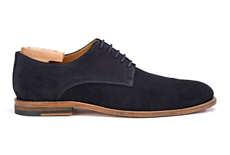 Navy Suede Derby Shoes - Leather outsole - HILPERTON