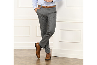 Men's Light grey melange Suit Trousers - LÉONARD