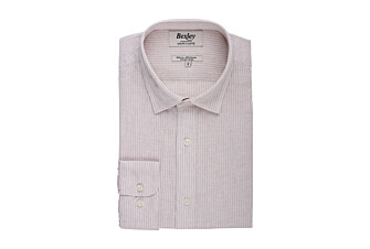 Beige & White trim cotton linen shirt - EDIBERT