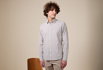 Linden Green and White Chambray cotton linen shirt - EDIBERT