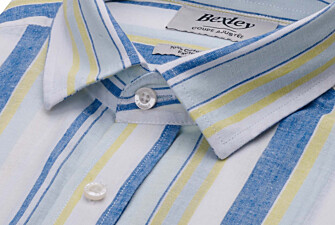 Chambray Blue, Yellow and Light Green cotton linen shirt - EDIBERT