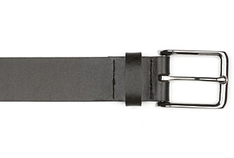 Men's Black Leather Belt - WESTWOOD II SILVER