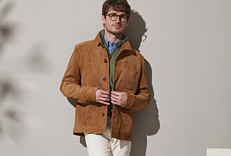Men's Caramel Suede Leather Jacket  - FAUSTIN