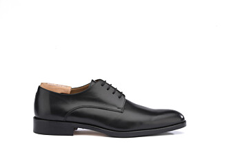 Black Derby Shoes - Leather outsole with rubber pad - PHILIP II PATIN