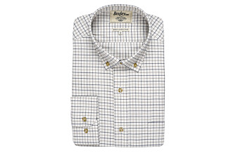 Beige Twill shirt with checks - BENETT