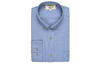 Blue Melange Flannel shirt - Pocket - ALEXANDER