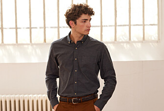 Anthracite Melange Flannel shirt - Pocket - ALEXANDER