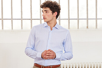 White shirt with blue thin checks - SALVATORE