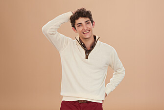 Unbleached half-zip wool jumper - KEITHY 