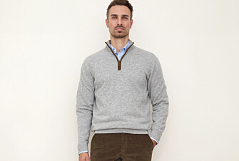 Grey Melange half-zip wool jumper - KEITHY