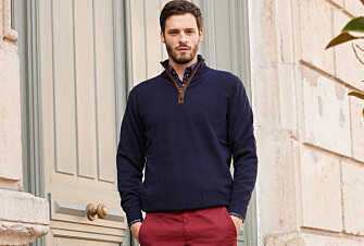 Navy half-zip wool jumper - KEITHY
