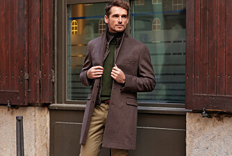 Chocolate Men's wool/cashmere wool coat - HONORÉ II