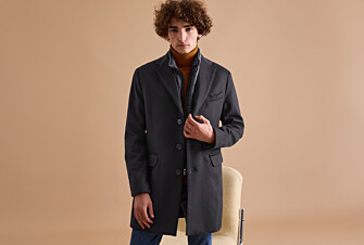 Anthracite Men's winter wool/cashmere overcoat - HONORÉ II