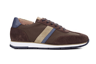 Chocolate Suede and Navy Men's Trainers - MELINGA