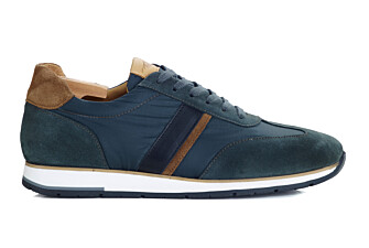 Green Velvet and Chamois Men's Trainers - MELINGA