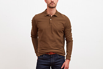 Khaki Men's long sleeve polo shirt - ANDY II ML