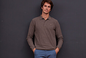 Melange Chocolate Men's long sleeve polo shirt - ANDY II ML