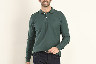 Dark Green Men's long sleeve polo shirt - ANDY II ML