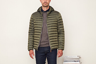 Men's Khaki Lightweight Hooded Down Jacket - SIVERT
