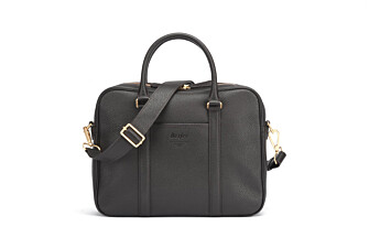 Chocolate Grained Men's leather satchel with shoulder strap - KARLINGTON