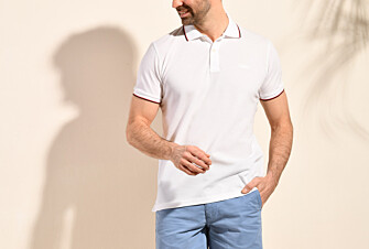 White and Navy Men's polo shirt - ALBERN