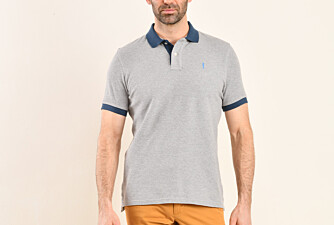 Grey Melange and Nordic Blue Men's polo shirt - ARDLEY