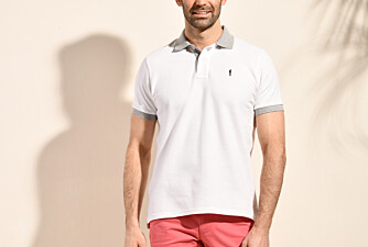 White and Grey Melange Men's polo shirt - ARDLEY