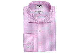 Shirt with white and pink checks - RUGGERO