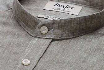 Green Khaki Chambray cotton linen shirt - ELIBERT