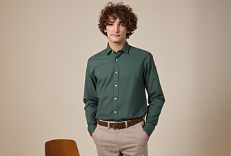 Plain Dark Green cotton linen shirt - SILBERT