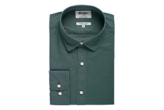 Plain Dark Green cotton linen shirt - SILBERT