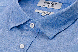 Blue Chambray & Ocean cotton linen shirt - SILBERT