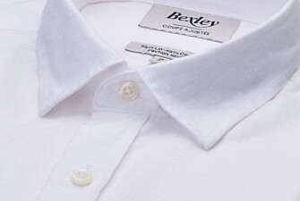 Men’s Patterned White Chambray Shirt - SILBERT