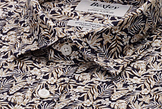 Men’s Navy and Camel Chambray Shirt - SILBERT