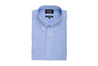 Blue Chambray cotton linen shirt - Chest pocket - COLTEN MC