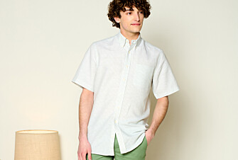 Lime Green Chambray & White cotton linen shirt - Chest pocket - COLTEN MC