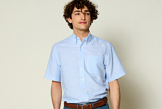 Light Blue Chambray & White cotton linen shirt - Chest pocket - COLTEN MC