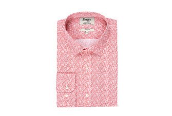 White cotton shirt with red floral print - SULPICE
