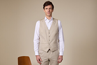 Men's Beige melange Suit Waistcoat - LAZARE