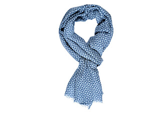 Blue sky triangles patterned Blue cotton linen scarf