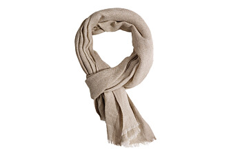 Men’s Linen and Cotton Scarf - Greige Chevron