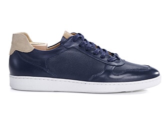 Navy leather Trainers - BORONIA