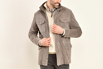 Men's Taupe Leather Jacket - FULBERT