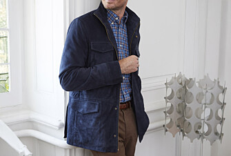 Men's Navy Leather Jacket - FULBERT