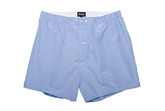 Box of 2 Plain Sky blue & white stripes / white & blue checked Men's boxer shorts - ELON